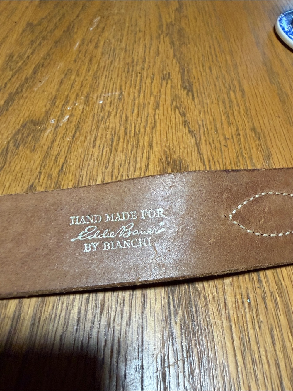 Eddie Bauer by Bianchi Tan Braided Leather Belt with Brass Buckle - Picture 2 of 7